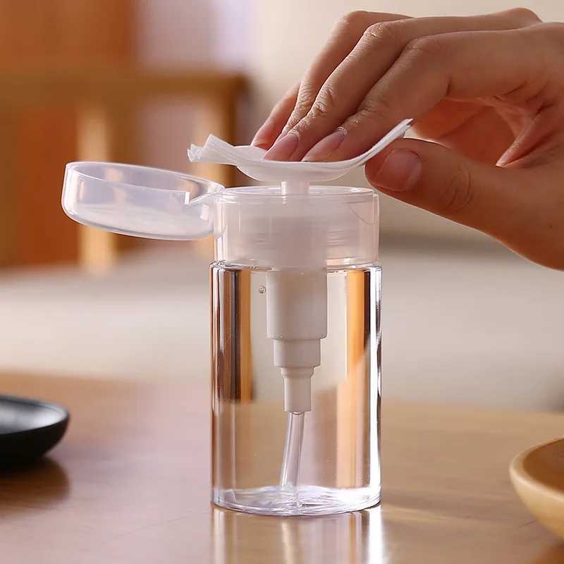 Plastic Empty Refillable Bottle Press Pump Nail Cleaner Container Liquid Pumping Dispenser Skin Care Tool