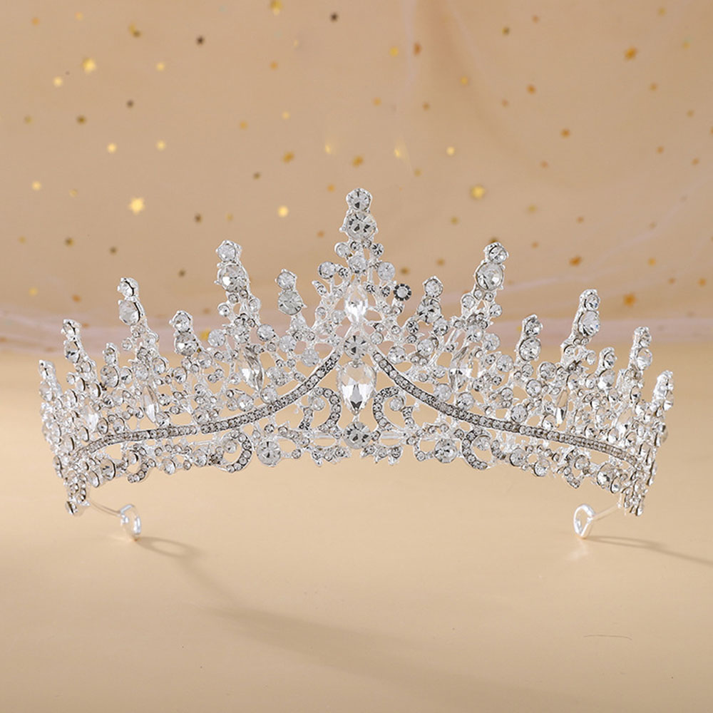New Red Zircon Bride Crown Baroque Atmosphere Water Diamond Birthday Crown Performance Hair Accessories Wedding Dress Accessories TS-0002