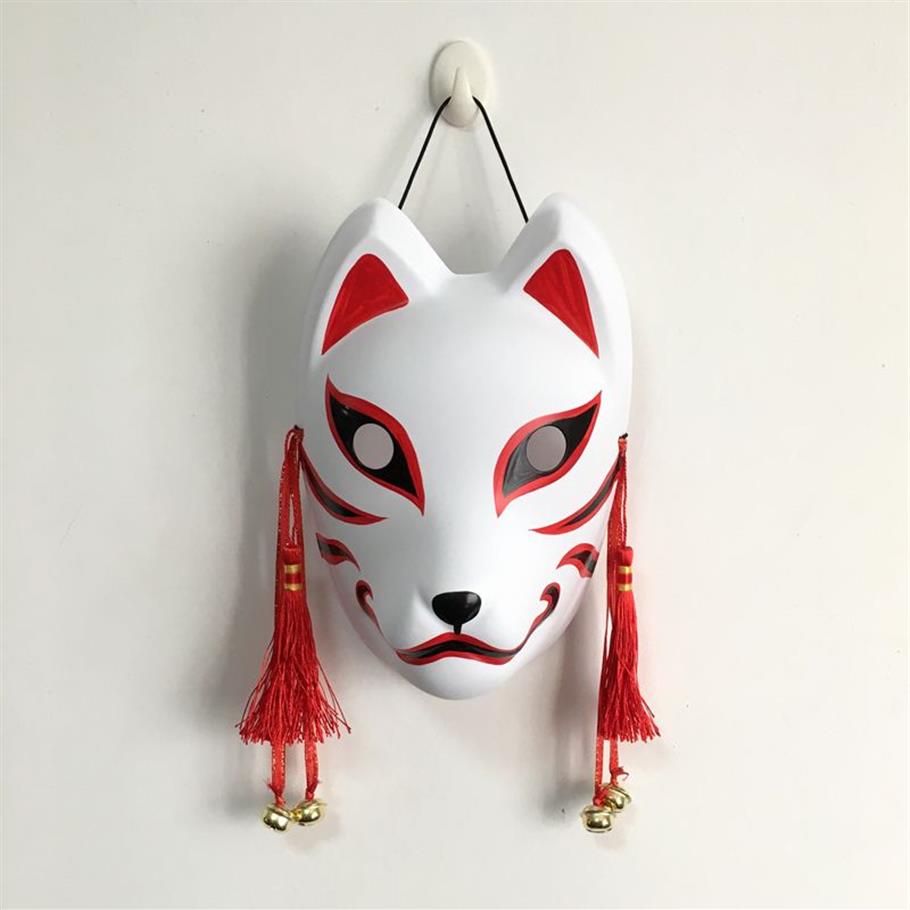 Masque Anbu mis à jour peint à la main, masque Kitsune japonais, visage complet en PVC épais pour Costume de Cosplay 22071538894382404