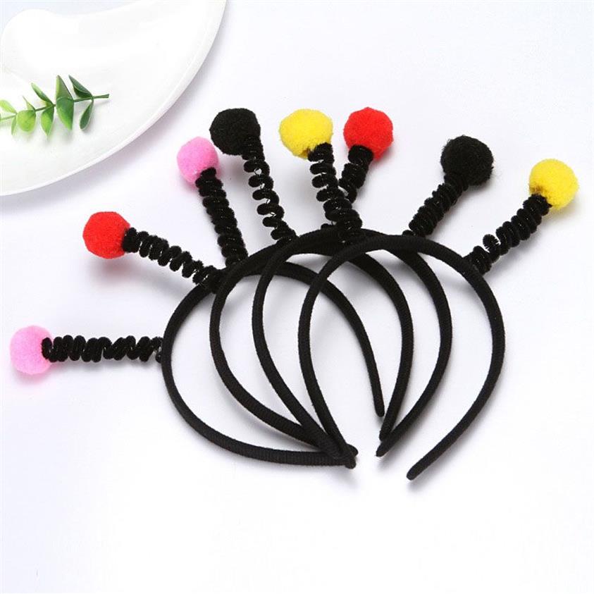 Acessórios de cabelo menino menina crianças bonito abelha joaninha alienígena antena headband adorável bola de pelúcia hoop halloween festa de aniversário gift13164