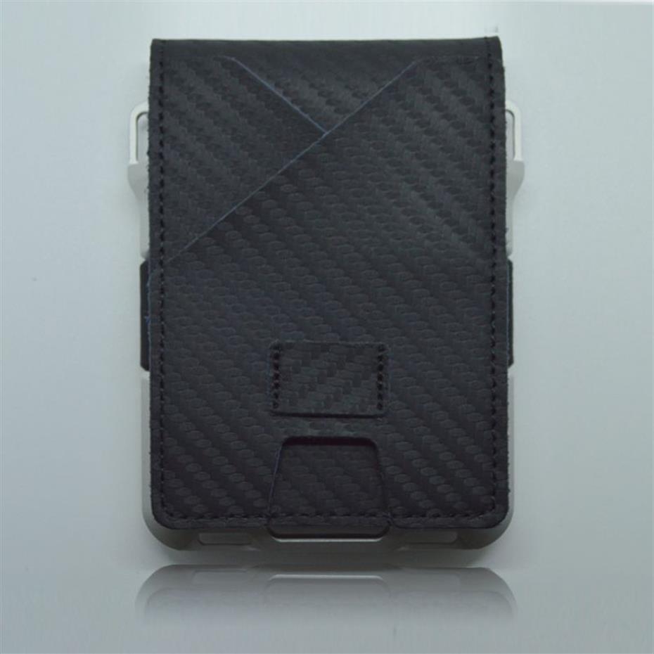 Genuine Leather Magic Wallet ID Bank Card Case Key Holder for Men Women Anti Rfid Aluminium Metal Wallets holders294V