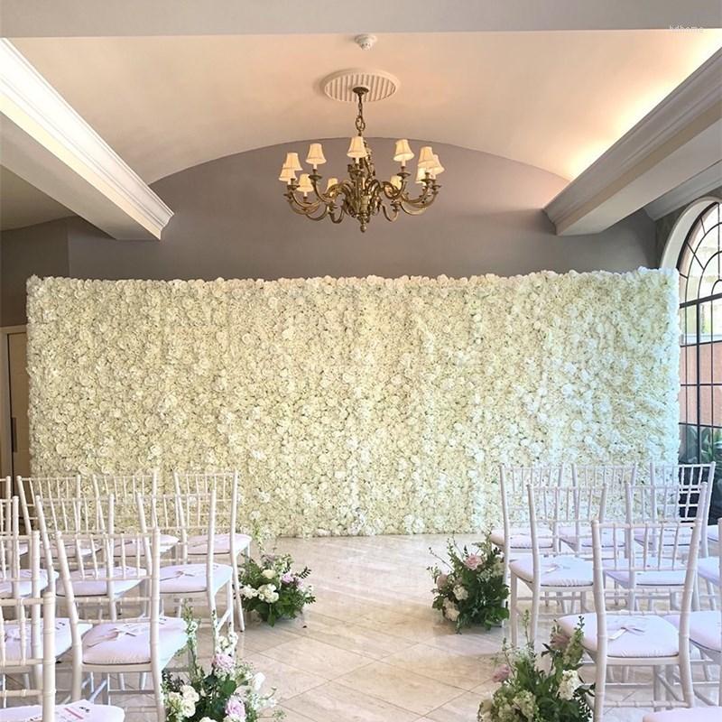 Decorative Flowers Artificial Wall Panel 3D Flower Backdrop Faux Roses For Background Party Wedding Bridal Shower Outdoor Decoration