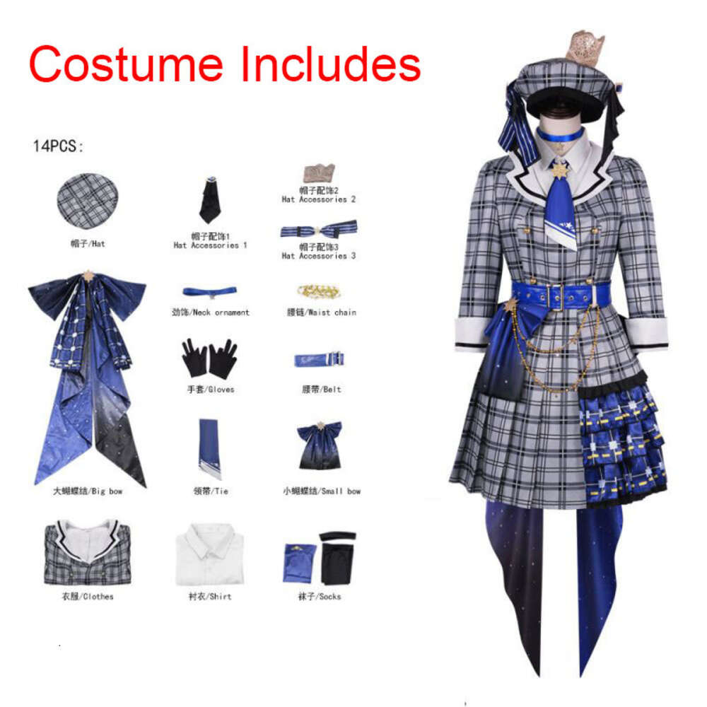 Hololive Hosimati Suisei Costume Cosplay Vtuber Suisui Parrucca Copricapo Costumi di scena Youtuber feste di Halloween