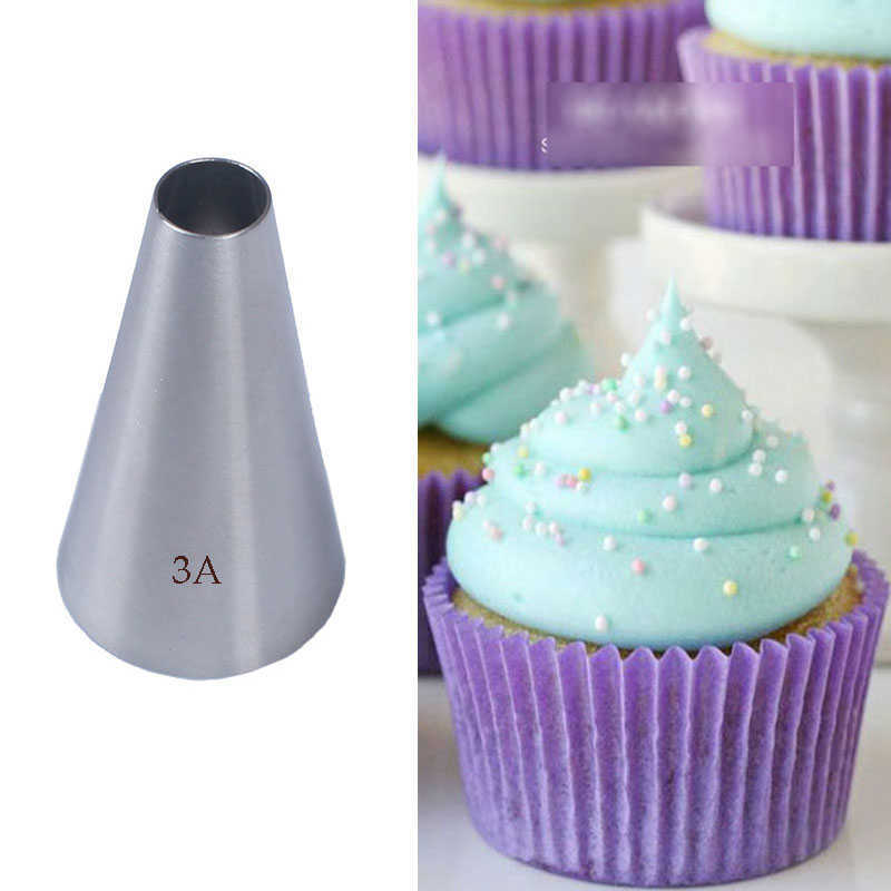 Novos bocais de massa de boca redonda Ferramenta de cupcakes de bolo de aço inoxidável para decoração de decoração Dicas de bico de gelo#1a#2a#3a