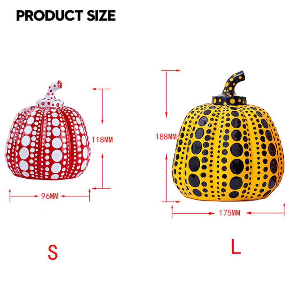 Yellow Pumpkin Statue Japanese Artist Modern Sculpture Polka Dot Art Home Decorations Office Arts Wedding Christmas Gift Decorative Objects 10cm