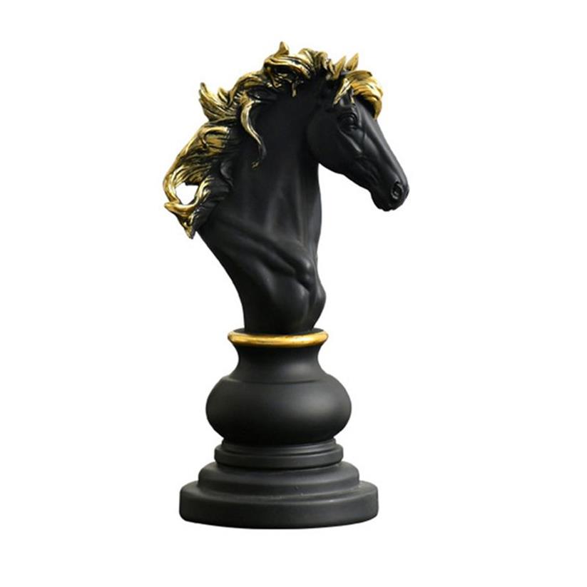 Pezzi degli scacchi in resina Giochi da tavolo Accessori Figurine di scacchi internazionali Decorazioni la casa retrò Ornamenti semplici e moderni degli scacchi 220211273H