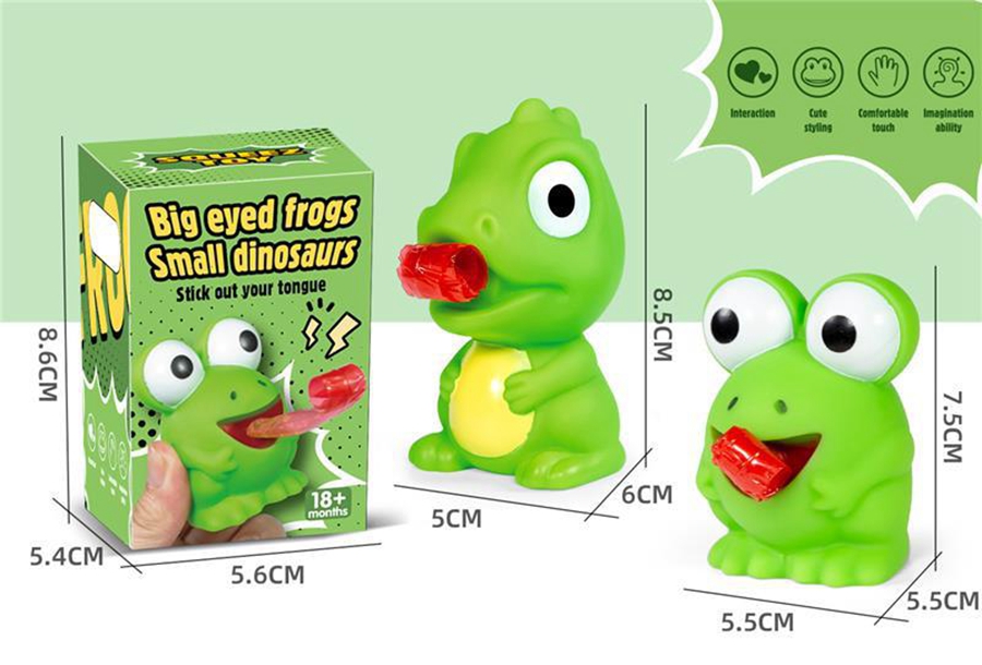 Enfants Creative Décompression Fidget Jouets Pincer Grenouille Dinosaure Coller La Langue Soulager Le Stress Jouet Cadeaux De Noël Pour Les Enfants Avec Boîte D'emballage De Détail