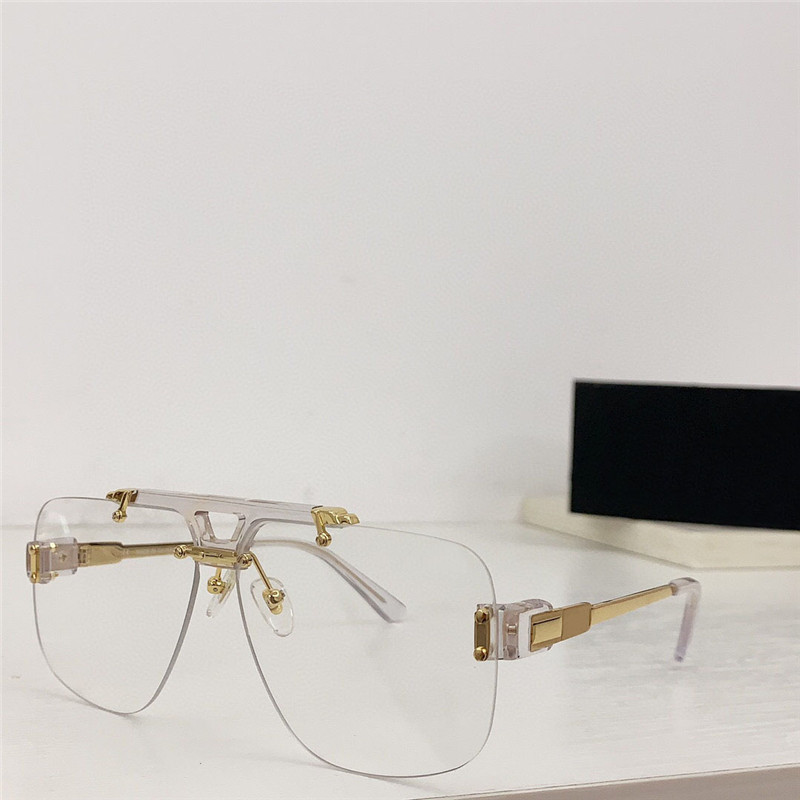 Novo design de moda masculino óculos ópticos 887 armação piloto sem aro templos de metal vanguardista e estilo generoso óculos transparentes de alta qualidade