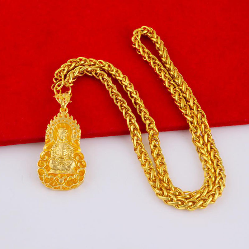 18k guldton män draken hänge halsband i kedjebredd för gåva smycken