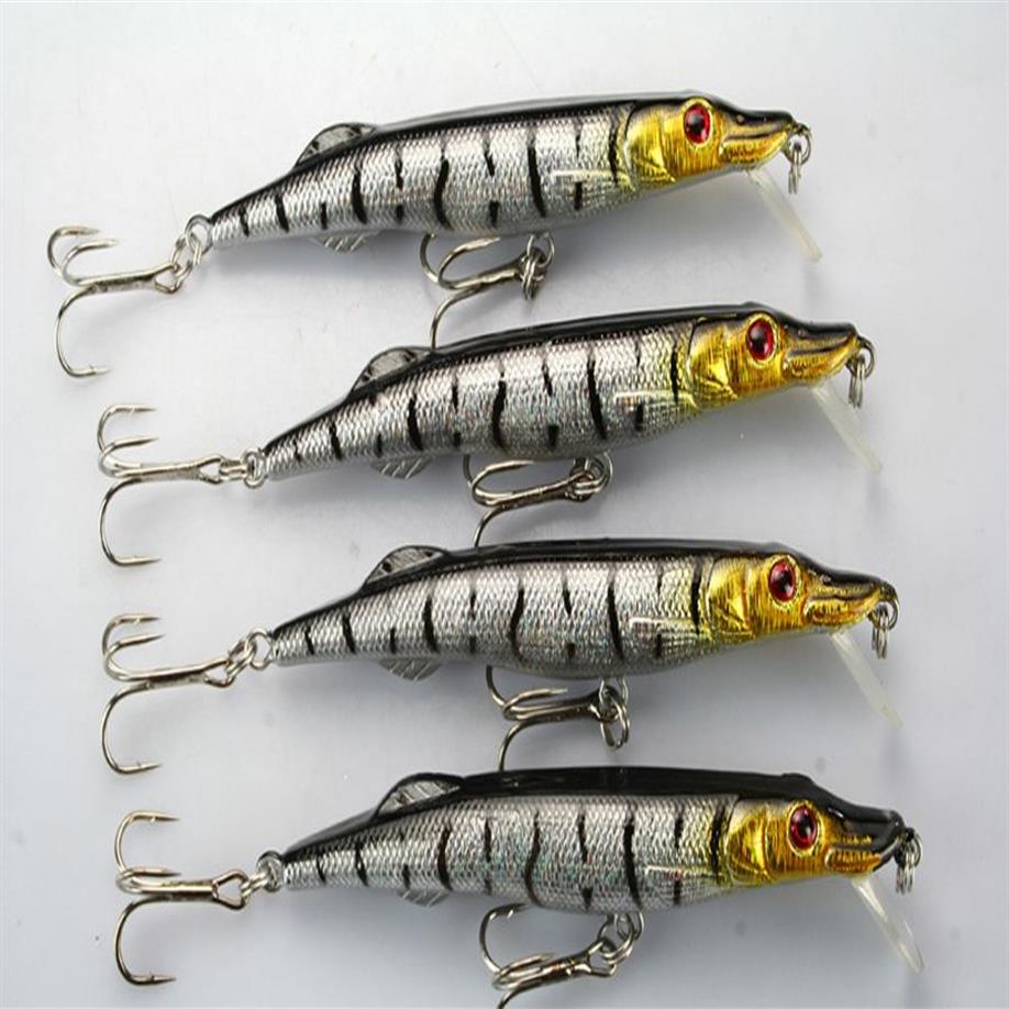 Whole 12 Fishing Lures Crank bait Minnow Crank Hooks Bass Baits Hooks 9 7g 10 9cm 334m