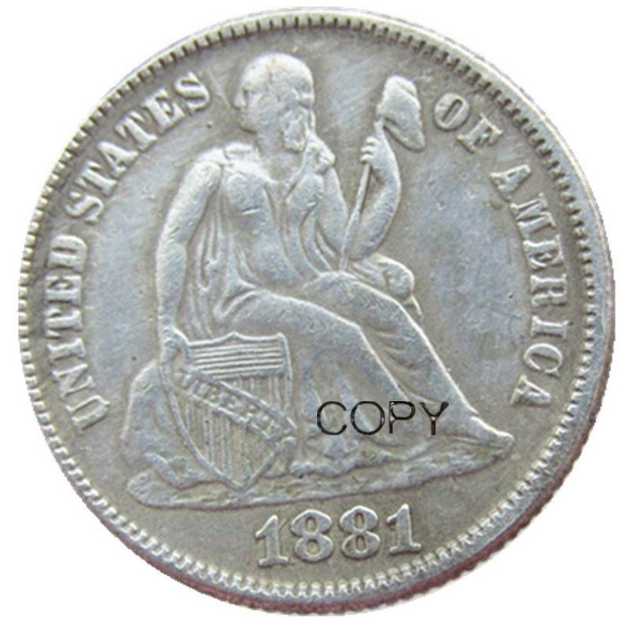 US Liberty Seated Dime 1881 P S Craft Silver Plated Copy Coins metal dies manufacturing factory 3036