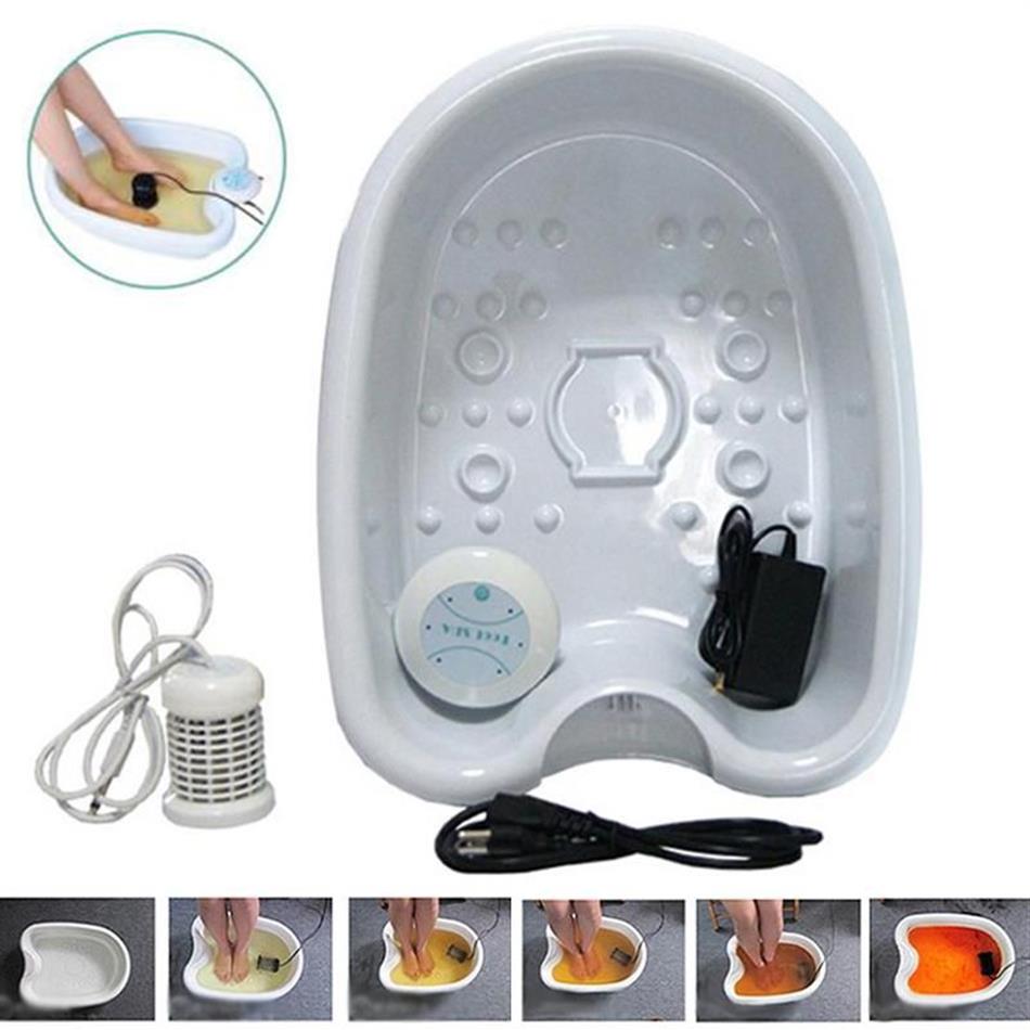 Massaggiatori elettrici Home Mini Detox Foot Spa Machine Cell Ionic Cleanse Device Aqua Bath Massage Basin260b