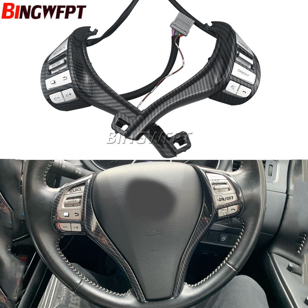 Interruttore di controllo audio al volante in fibra di carbonio 25550-3TA3A Nissan Altima 2013-2018 Nissan TIIDA 2016-2020