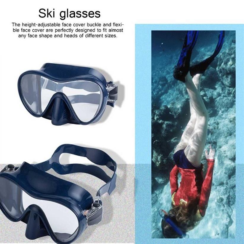 Stilglasögon silikon anti-dimma snorkling ramlös undervattens räddning simningsutrustning #w dykning masker289d