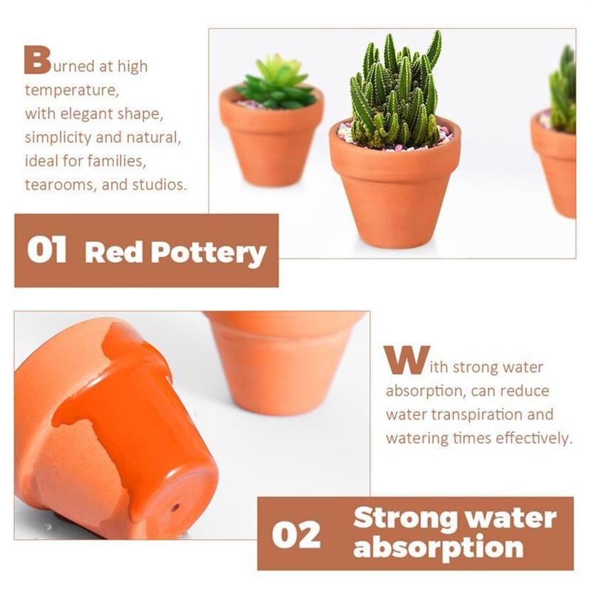 20 pezzi piccolo mini vaso di terracotta argilla ceramica ceramica fioriera cactus vasi da fiori succulente vasi da vivaio ottimo piante artigianato Y20235e