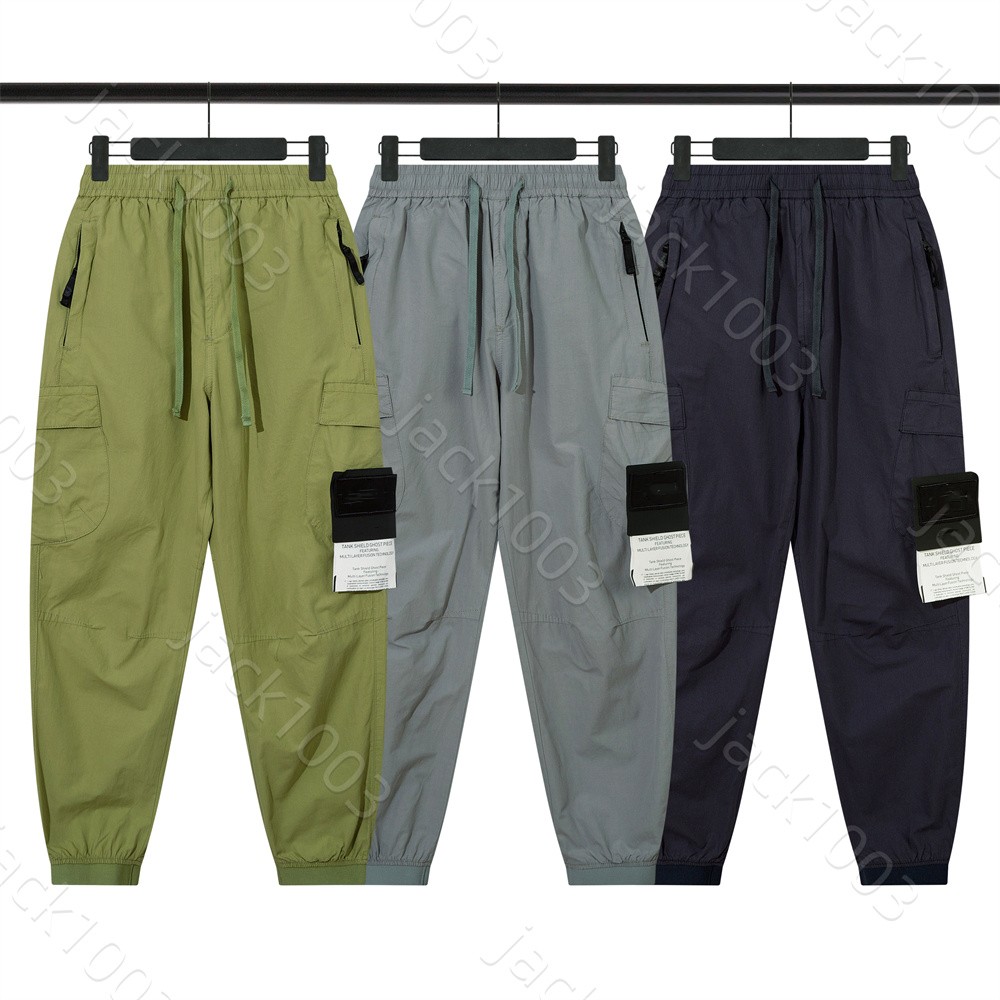 New ISLAND Frühling Baumwolle Basic Cargohose mit Kompass-Abzeichen-Stickerei STONE Lässige, lockere, lange Hosen-Jogginghose Übergroße Hip-Hop-Hose 02