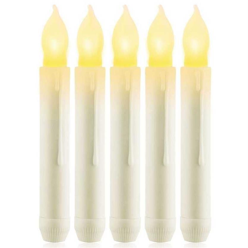 LED FLAMELESS TAPER CANDLES 배터리 운영 가짜 테이퍼 양초가 깜박이는 창 캔들 라이트 H09092045