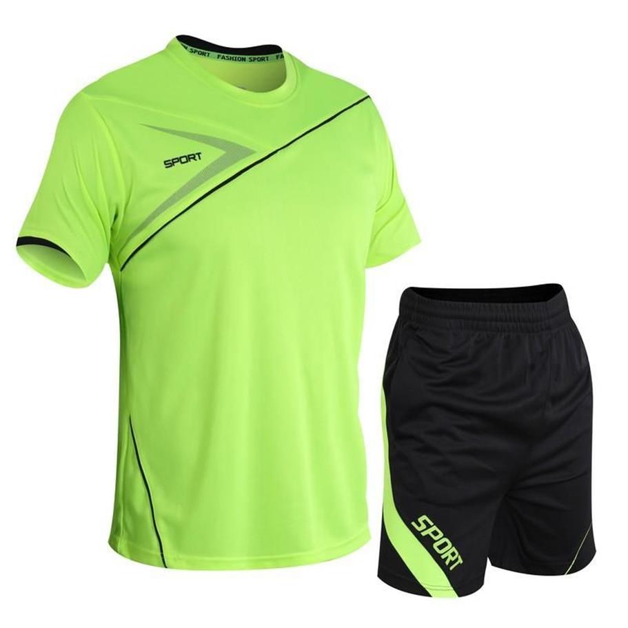 Tute da uomo Set ad asciugatura rapida Tuta da uomo Abbigliamento sportivo Manica corta Fitness Basket Tennis Calcio Taglie forti Abbigliamento da palestra324h