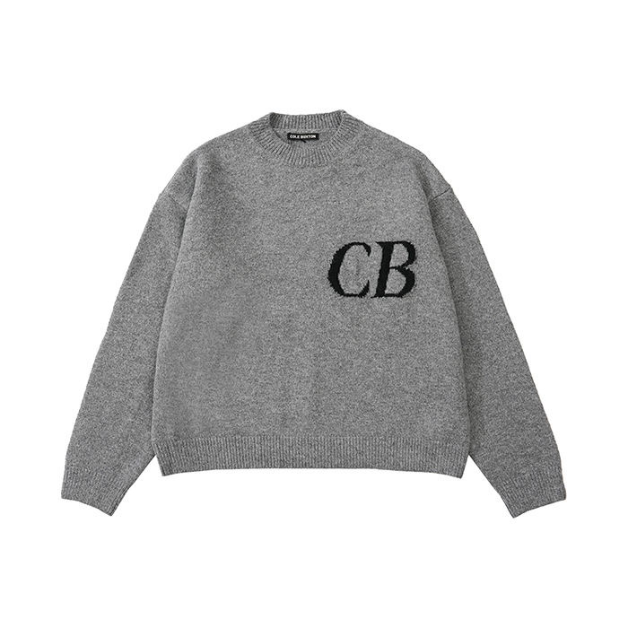Cole Buxton niche minimalist letter logo jacquard loose male couple casual all-match Autumn Round neck sweater women High End Cardigan knitting Sweaters hoodie
