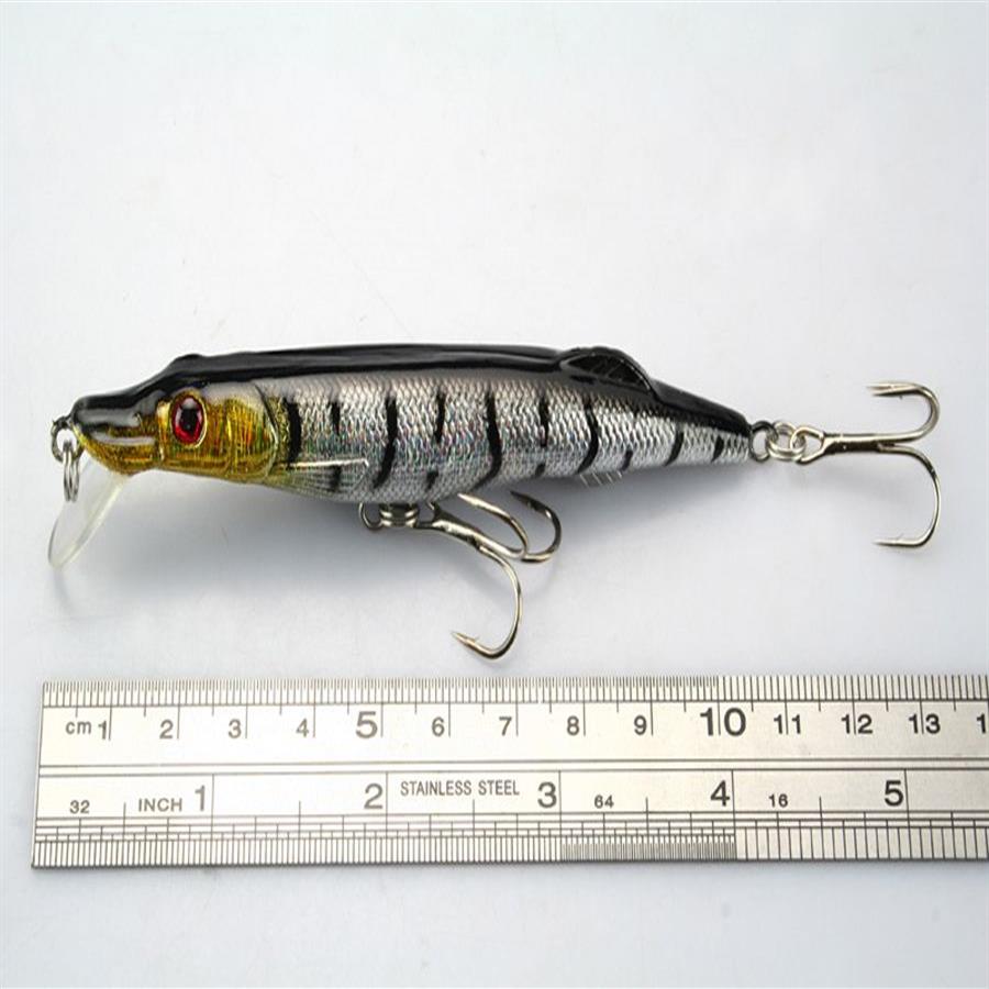 Whole 12 Fishing Lures Crank bait Minnow Crank Hooks Bass Baits Hooks 9 7g 10 9cm 334m