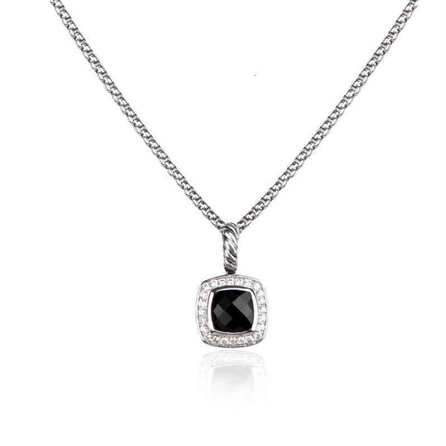 قلادة قلادة الماس dy مجوهرات سلسلة مصممي القلادة الرجال النسائية أزياء الأسود onyx petite عتيقة الهيب هوب سلسلة 302F