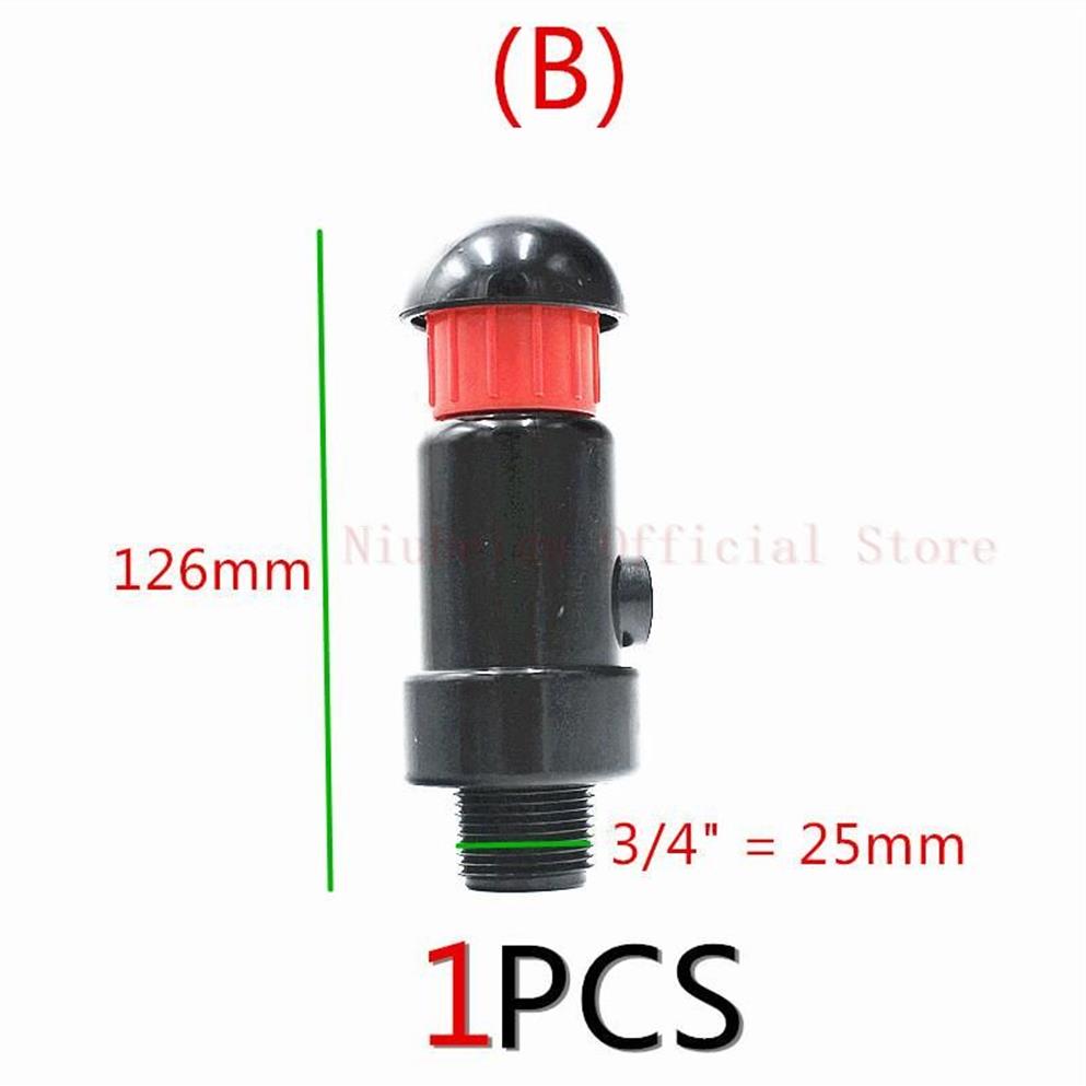 Equipamentos de rega 1/2/3/4/1 Válvula de alívio de vácuo de ar de plástico para instalações de gotejamento de irrigação Vent Micro D290o