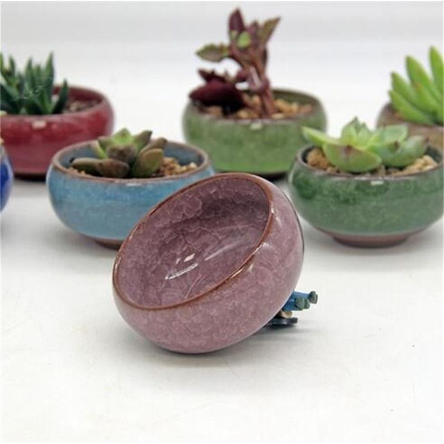 glace-crack pots de fleurs en céramique jardinières pour plantes juteuses mini bonsaï pot maison jardin décoration plantes succulentes pots GYH Y200247J