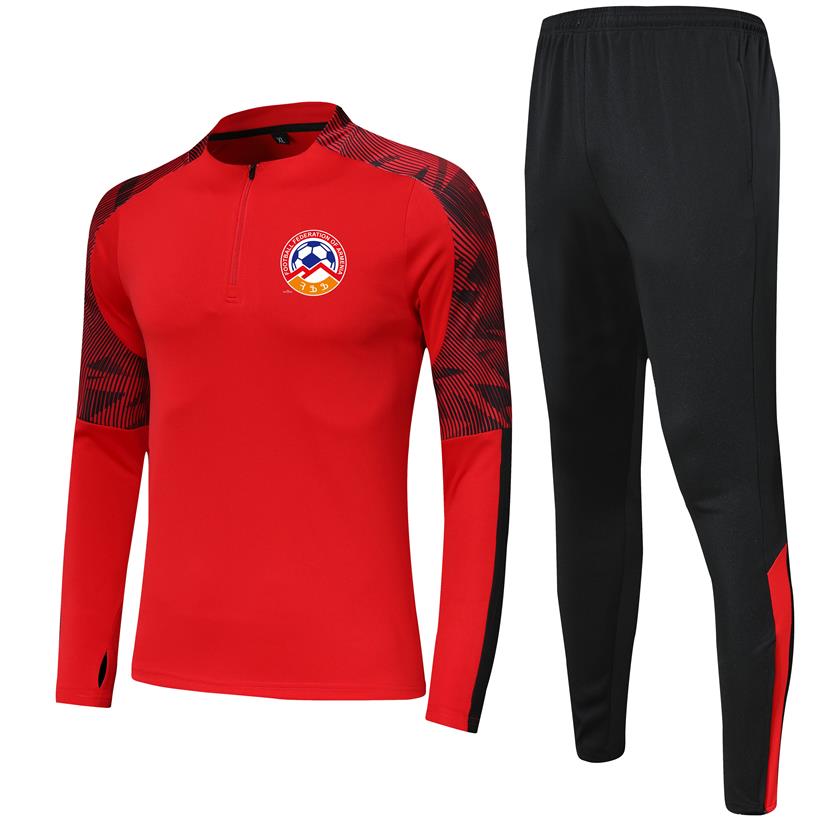 Armenia National Football Team Dzieci Rozmiar 4xs do 2xl dresy biegowe ustawiają mężczyzn garnitury zewnętrzne zestawy domowe kurtki pantswear sportowy hi233a