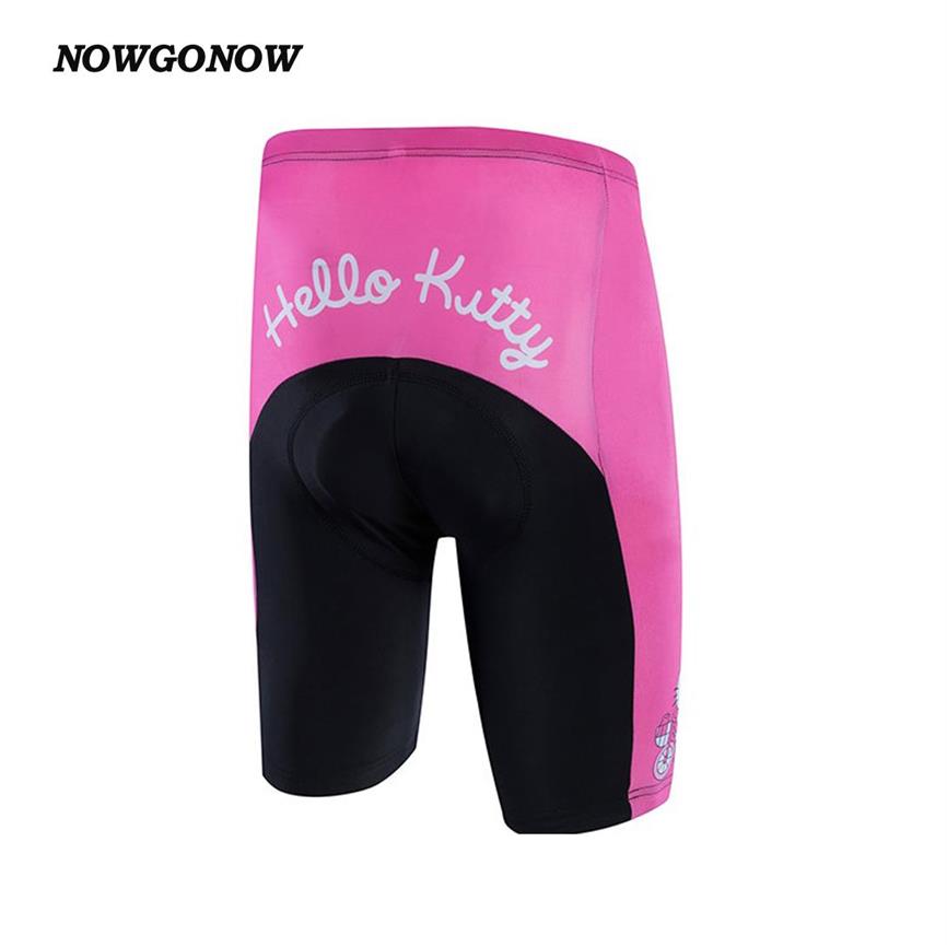 Women 2017 cycling shorts girl black pink outdoor summer bike clothing lovely pro team riding wear NOWGONOW gel pad Lycra shorts294e