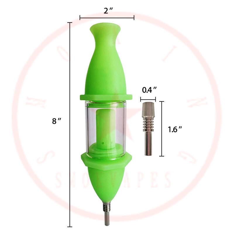 Colorido Estilo Cápsula Fumar Silicone Hookah Bong Tubos Removíveis Herb Tobacco Filtro Waterpipe Bubbler Oil Rigs 10mm Ponta De Metal Pregos Palha Cigarro Titular DHL