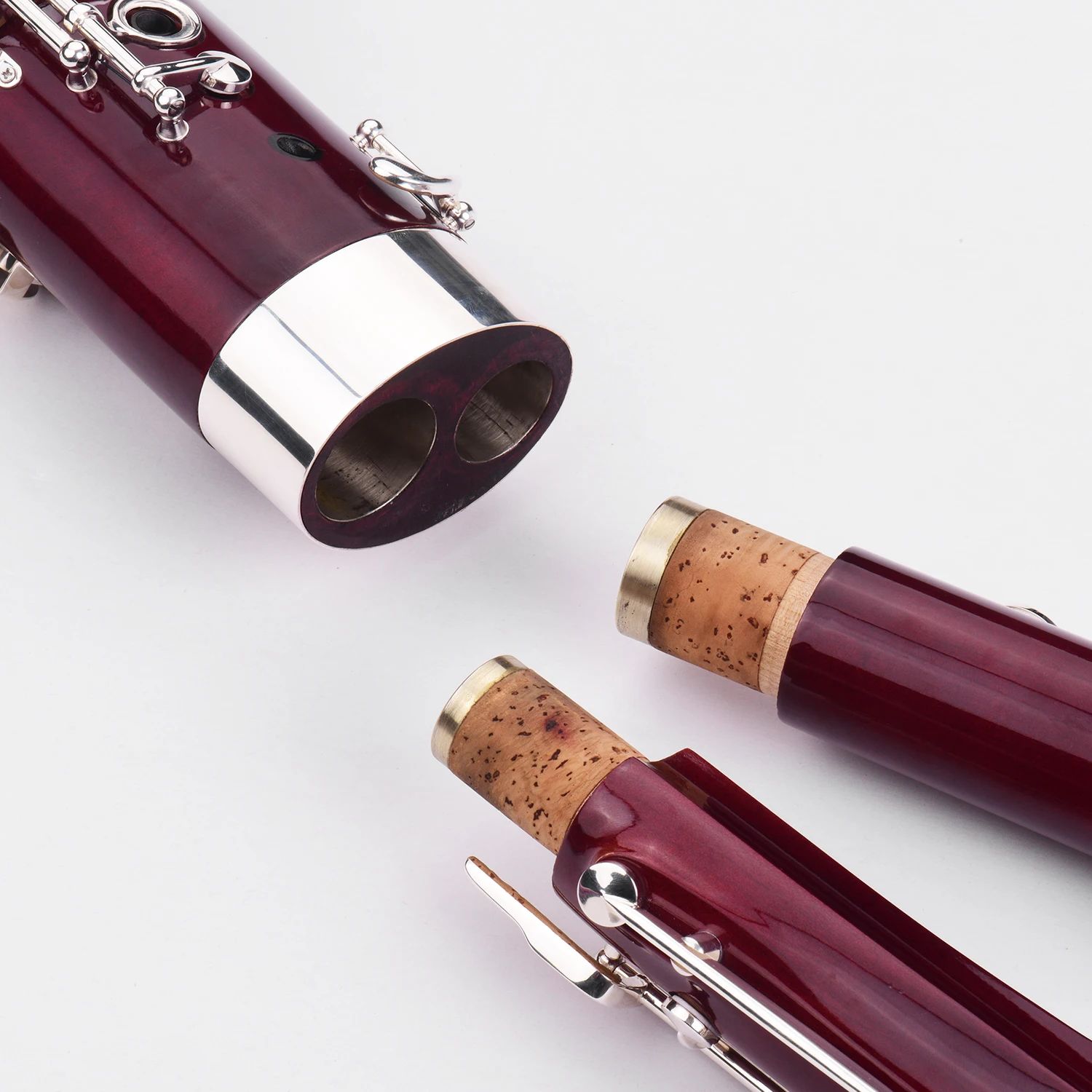 Performance Level Colored Maple Wood Silver Plated Keys C Tone Bassoon with Reed Cleaning Cloth Carrying Case