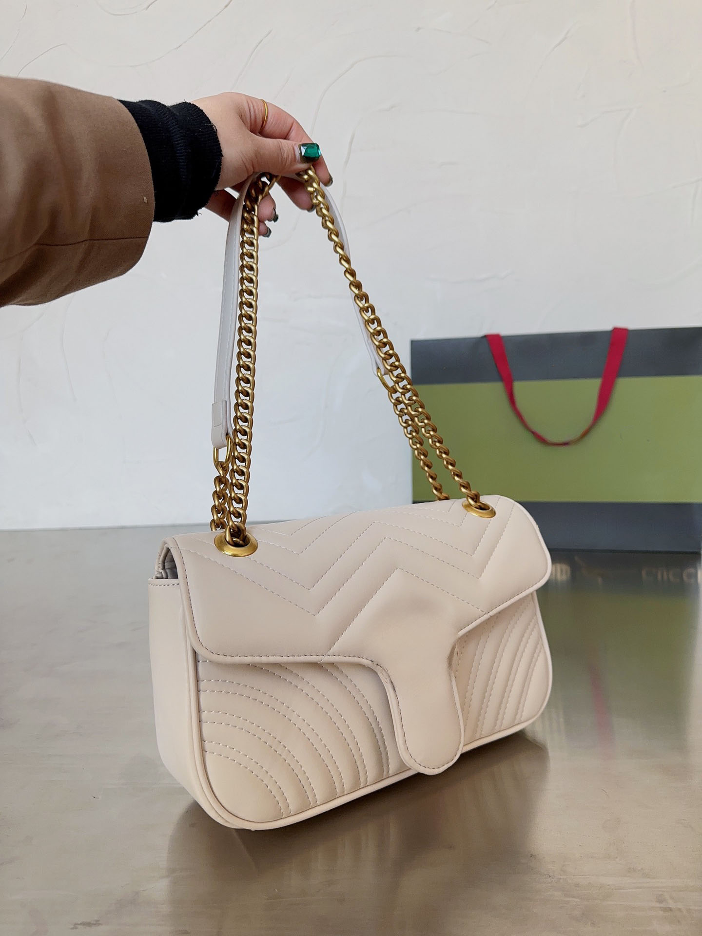 GU New Women's Luxury Shopping Cowhide Bag Cosmetic Bag Designer Handbag Crossbody Wallet Card Bag Fashion Bag 3-in-1 Combo Bag