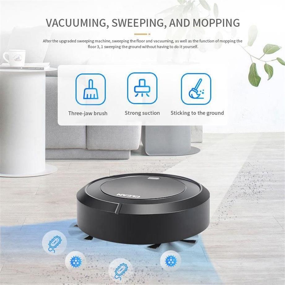 Aspirapolvere robot Pulitore spazzante automatico Ricarica USB Robot senza fili senza fili uso domestico Tappeto intelligente12494