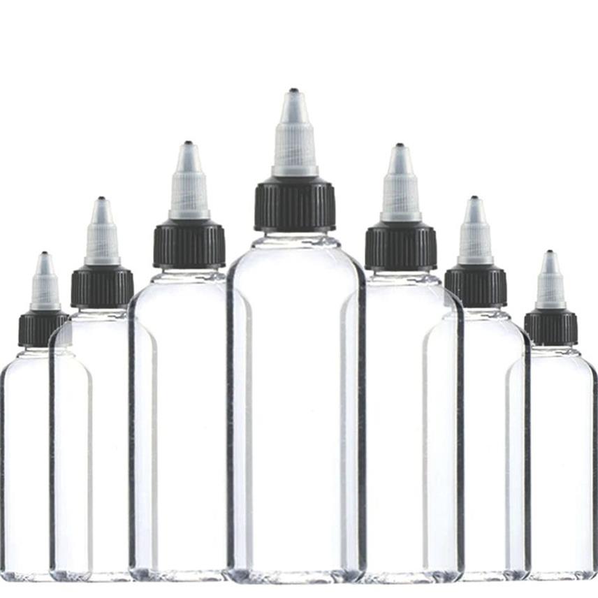 30ml 60ml 100ml 120ml البلاستيك الحبر الفارغ الفارغ العلوي الأسود الشفافة الشفافة واضحة الوشم الإكسسوارات 220110264f