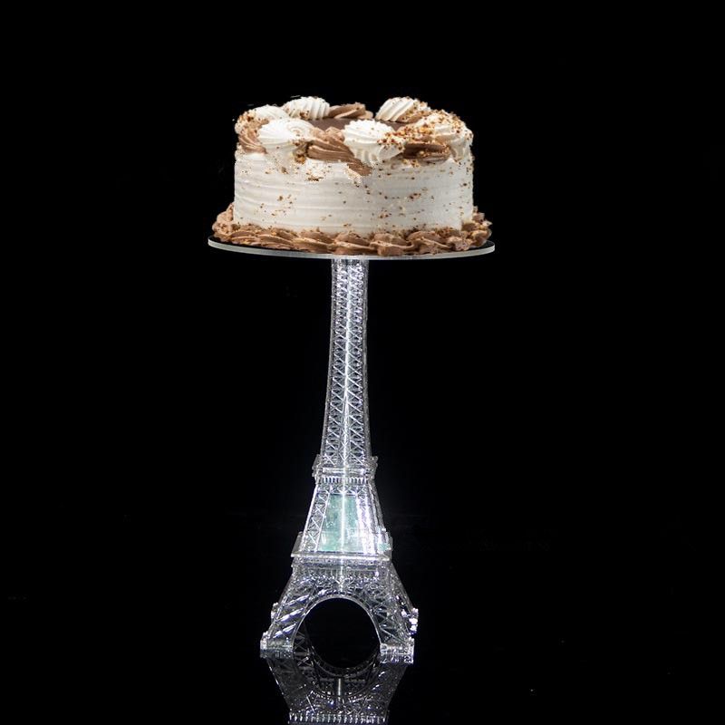 Decoración de fiesta Torre Eiffel Diseño Estante de flores Soporte de postre de pastel de acrílico transparente para centros de mesa de boda Suministros