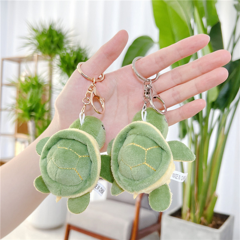 Cute Little Turtle Plush Toy 9cm Turtle Pendant Game Gifts Children's Doll Keychain Accessories Little Doll Party Favor Q793