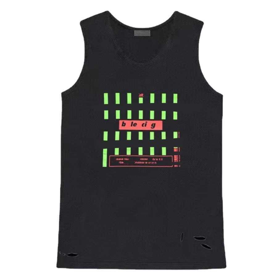Designer nouvelles femmes t-shirt Shirt Differentiate Market High Edition Vertical Stripe Printed Sleeve Unisex Casual Sports OS Tank
