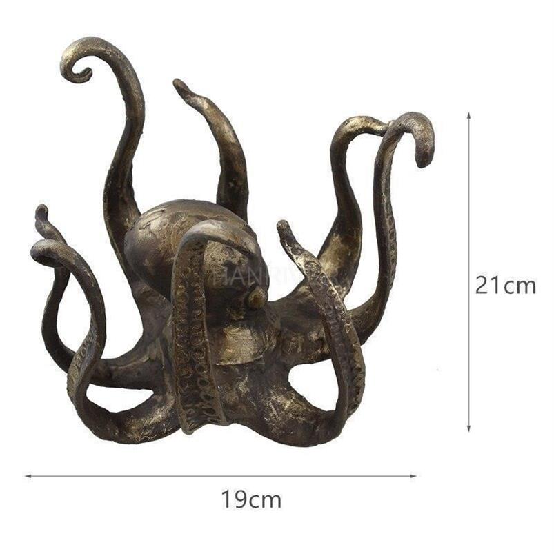 Decorative Objects Figurines Octopus Statue Resin Octopus Sculpture Crafts Octopus Mug Holder Fun Cast Cup Holder Jewelry Holder D295D