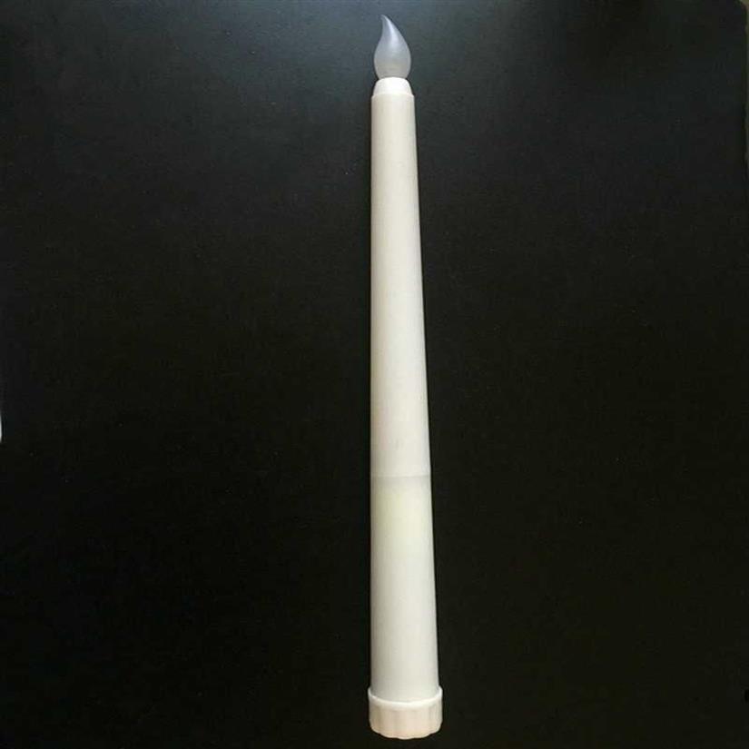 Led battery operated flickering flameless Ivory taper candle lamp candlestick Xmas wedding table Home Church decor 28cmH S306U