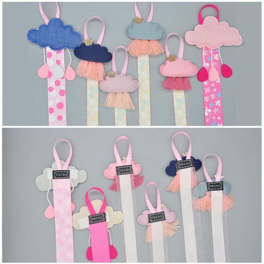 Acessórios de cabelo suporte de nuvens clipes longos organizador largo fita de gorgorão cinto de armazenamento impressão para meninas kids256c