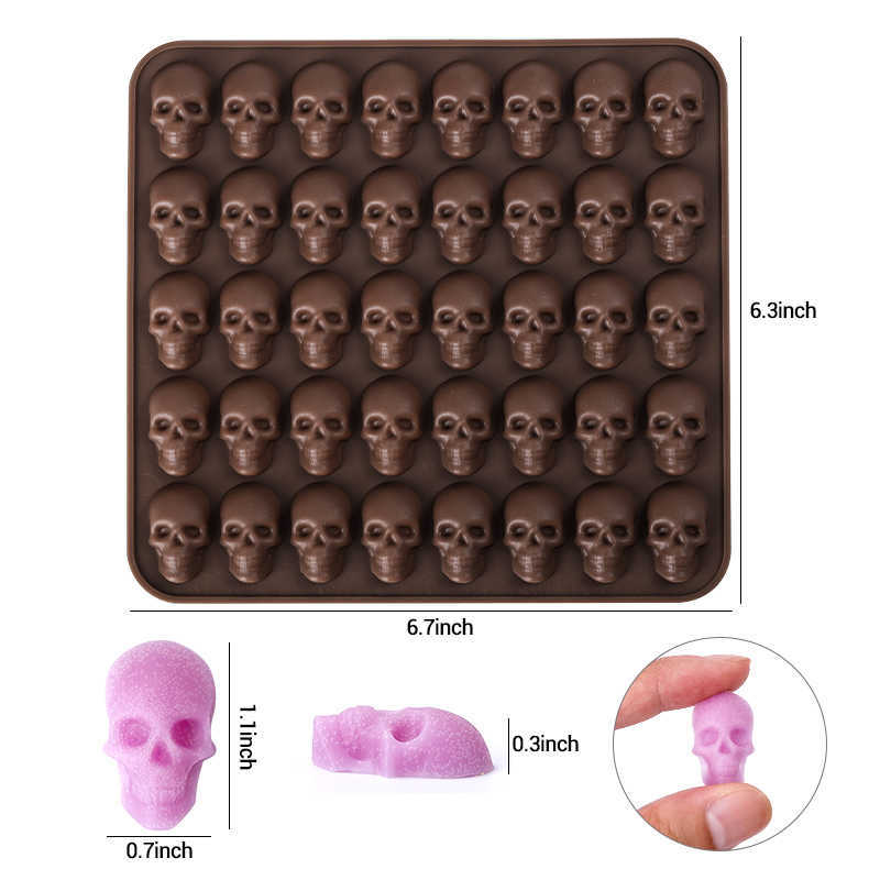 Novo Fais Du Du Skull Ice Cube Silicone Mold Halloween decoração criativa reutilizável DIY Candy Whisky Chocolate Soop Kitchen Acessórios