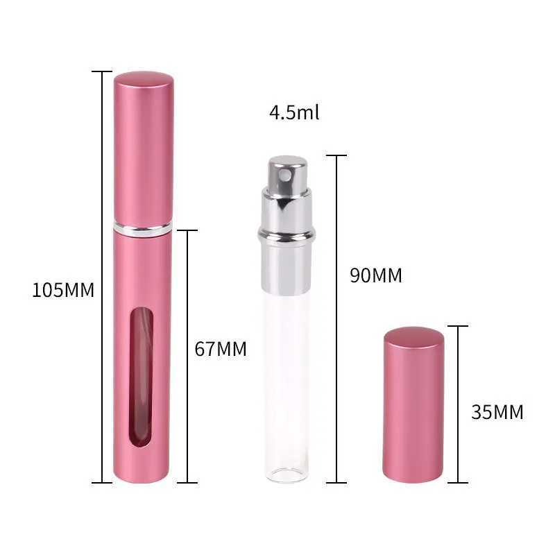 5st toppkvalitet 5 ml parfymflaska mini metall sprayer påfyllningsbar aluminium atomizer resor storlek flaskor