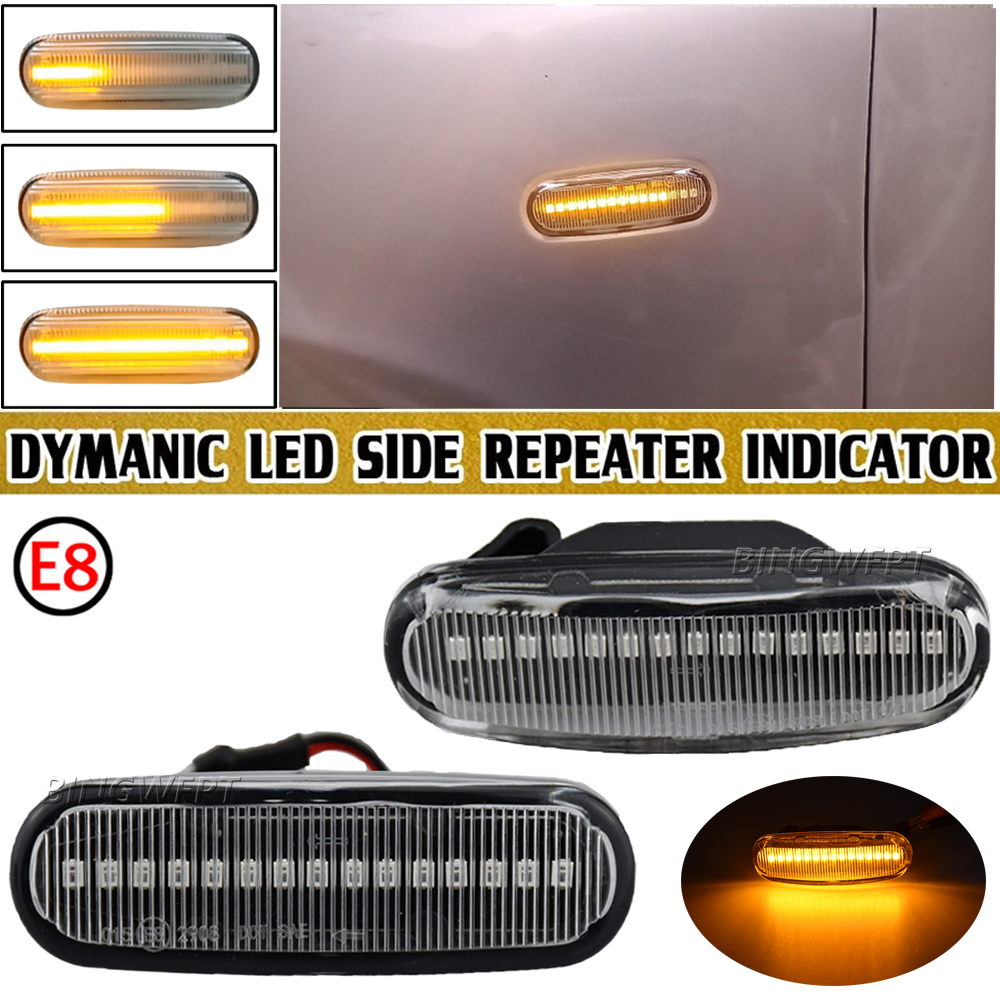 Fiat Panda Punto Evo Stilo Qubo Peugeot Citroen Lancia Musa 350 Dinamik Duman LED Marker Işık Sinyal Lambası