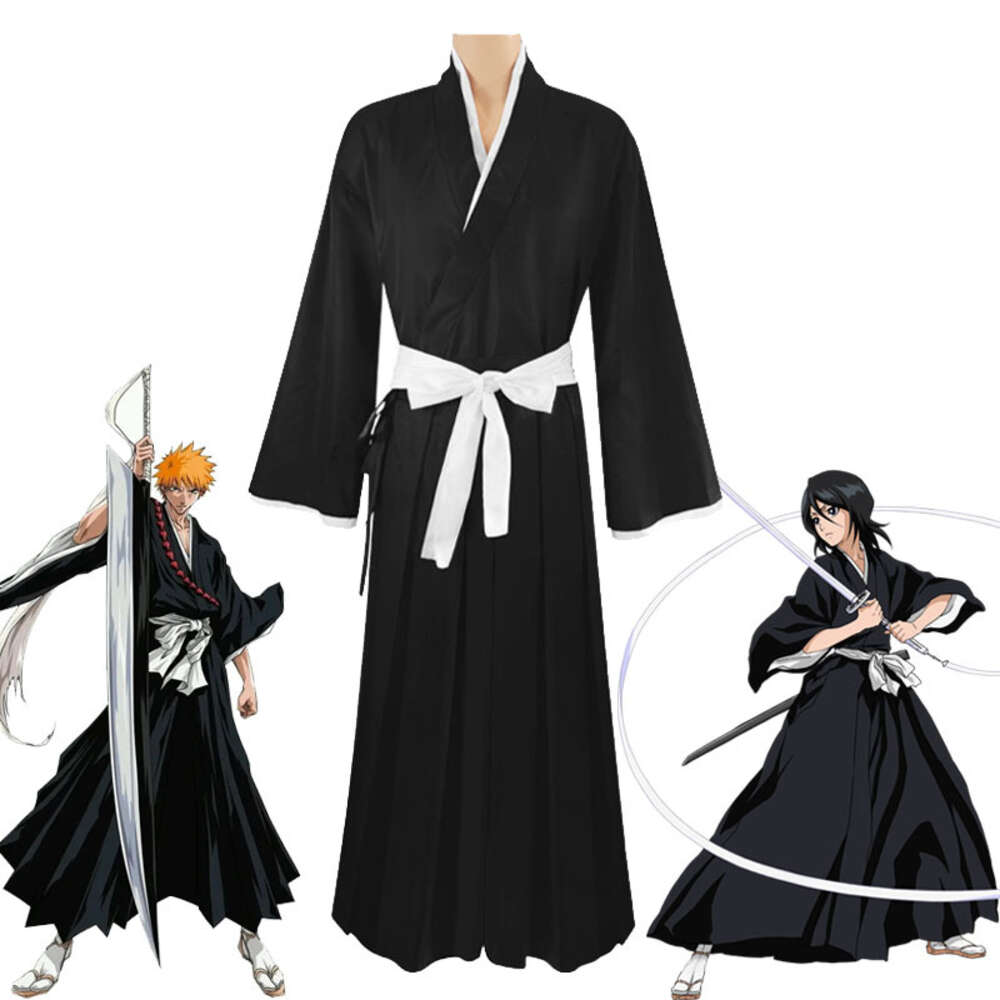 Bleach Kuchiki Rukia Cosplay Kostüme Kurosaki Ichigo Die Pa Soul Society Shinigami Kimono Komplettes Outfit Tausendjähriger Blutkrieg