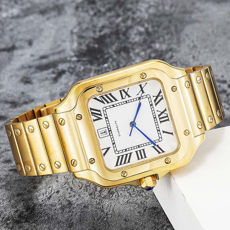 뉴스 패션 럭셔리 남자 라이트닝 시리즈 자동 기계식 시계 풀 스테인리스 스틸 시계 사파이어 방수 시계