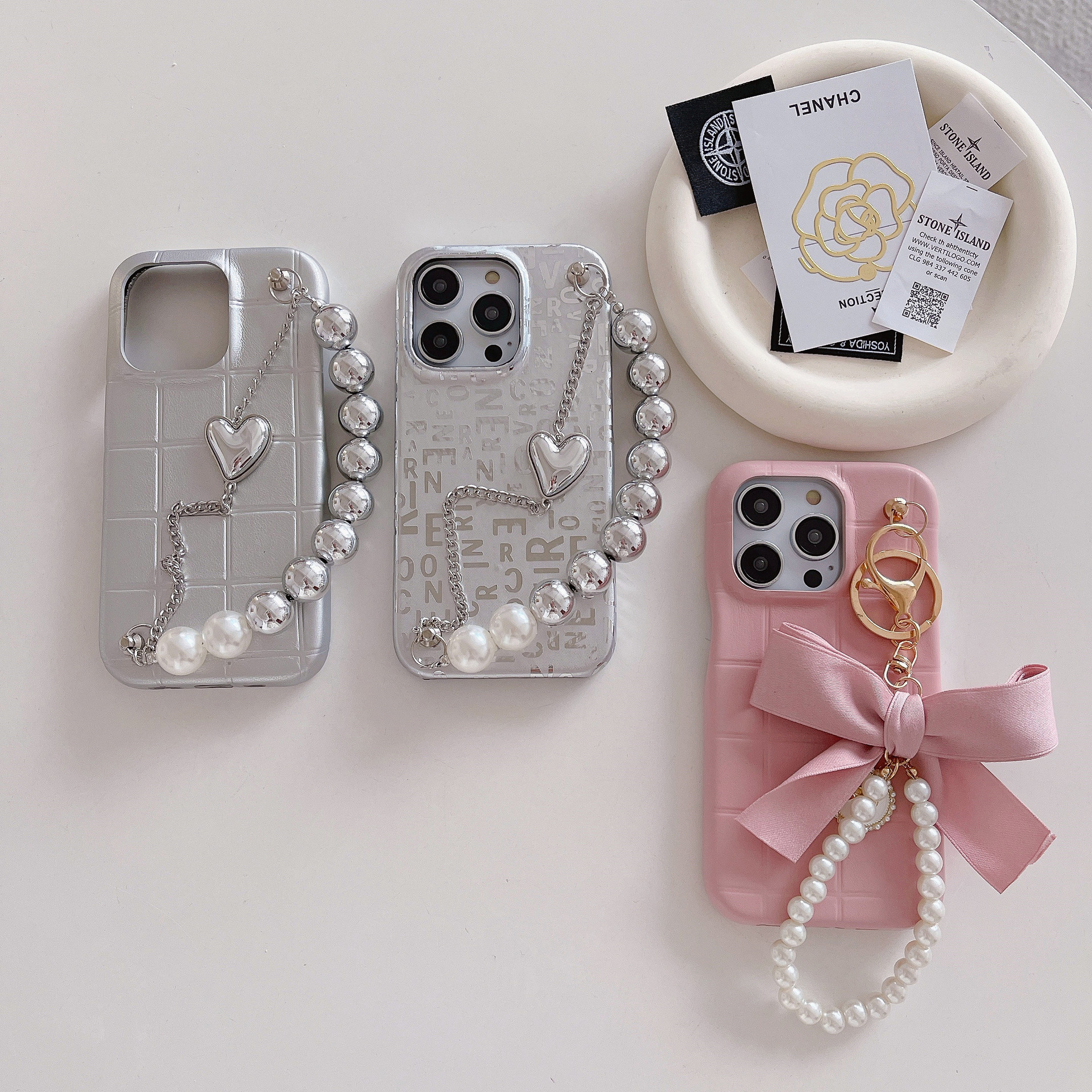 Custodie borsetta Princess Pinky Fashion iPhone 13 Pro Max 12 Custodie bracciale promax iphone14pro plus 14promax Custodia morbida fotocamera con copertura completa Borse antiurto