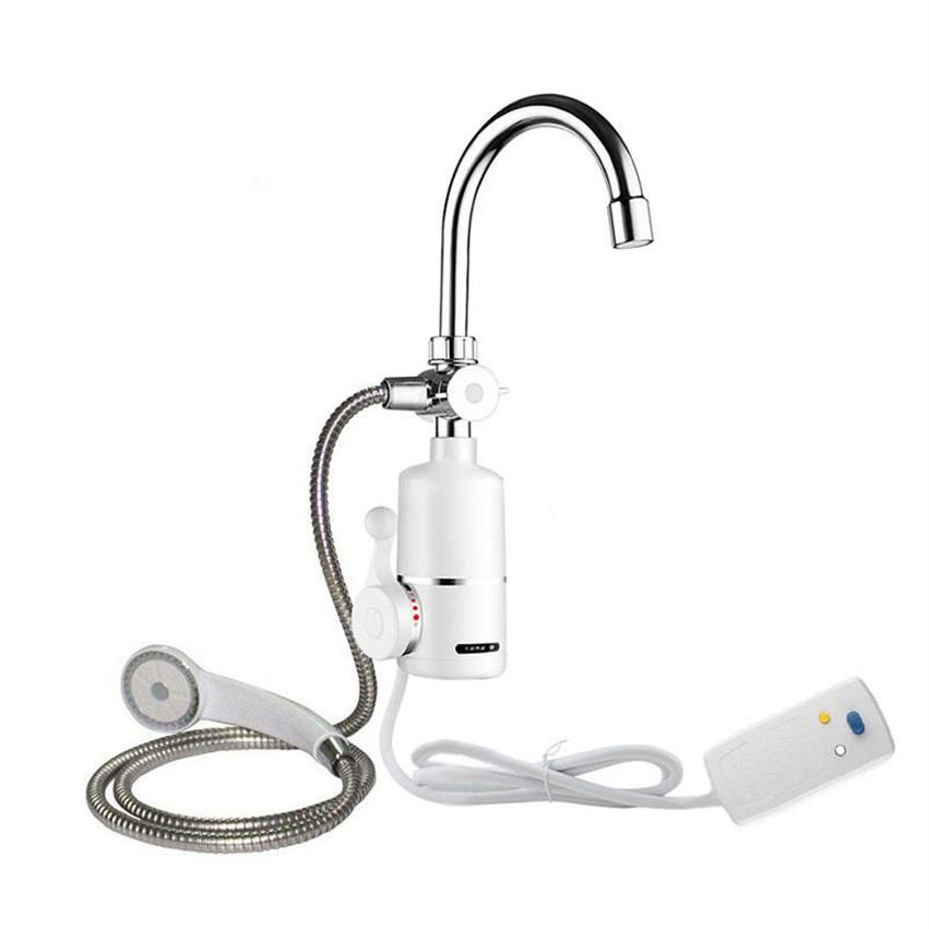 Robinet chauffe-eau électrique instantané 2000W, pour salle de bains, sans réservoir, avec pomme de douche, 248l