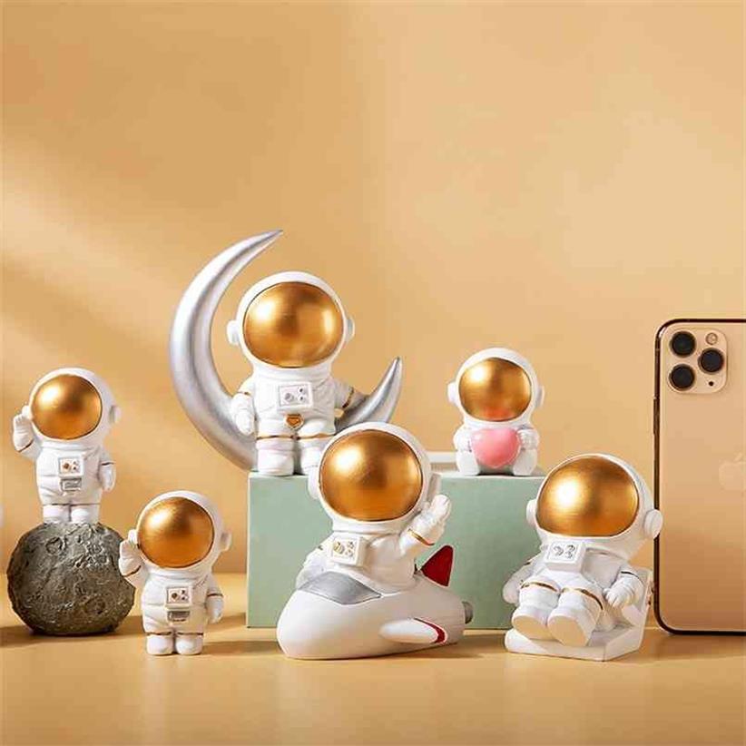 Nordic woondecoratie accessoires woonkamer bureau decor Beeldje miniaturen astronaut decoratieve figuren beeldje 210911300P