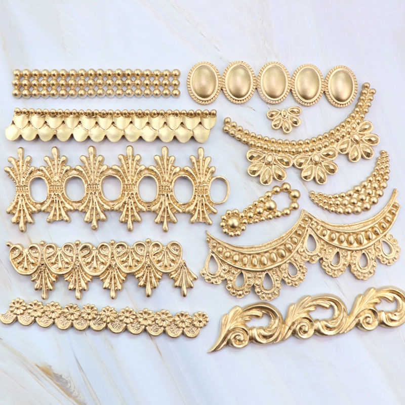 New European-style fringe fondant silicone mold gemstone pearl tassel retro lace decorative dry Pace mold