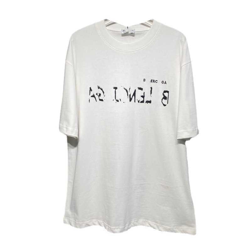 Vêtements pour femmes de créateurs 20% de réduction sur la chemise Version correcte Filigrane miroir de la famille Lettre de broderie inversée T-shirt à manches amples